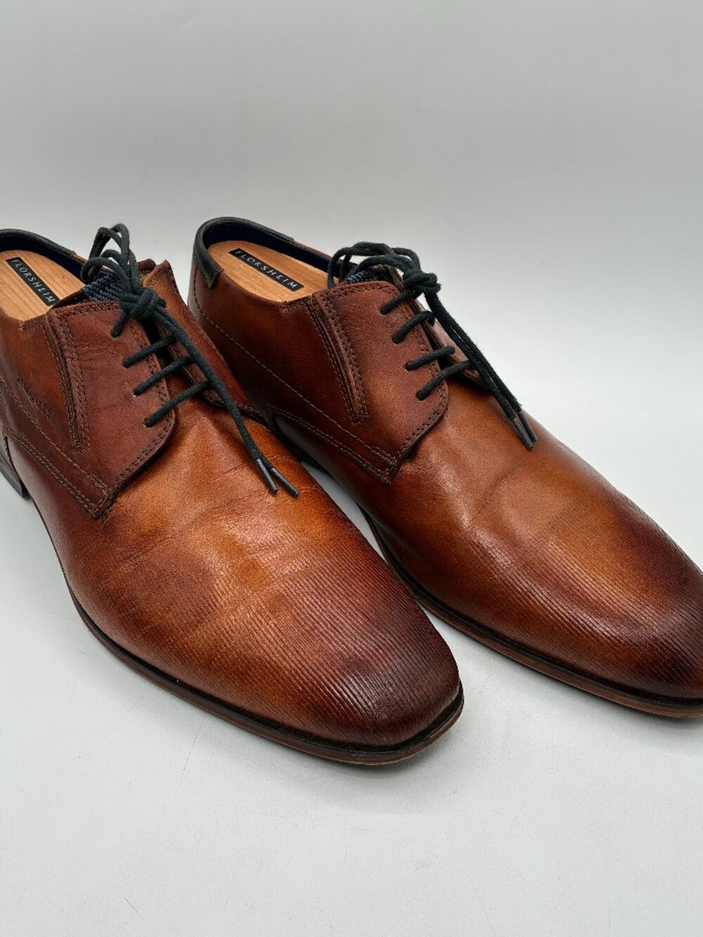 Bugatti Men’s Leather Business Lace Up Cognac Elegant Derby Shoes US 11 / EU 44
